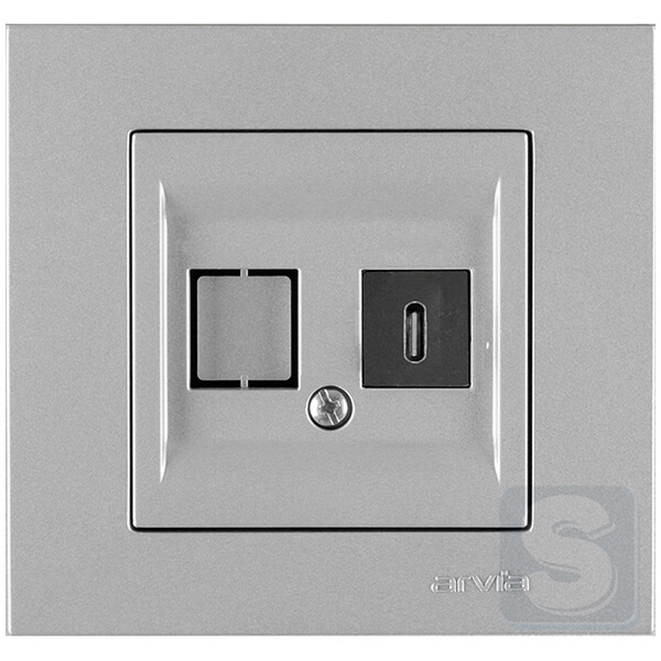 Розетка USB Type-C 5V-2.4A Arvia Electric KAREN Срібло (20 03 2000 253)